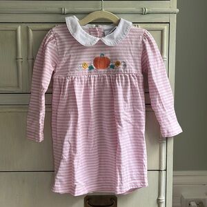 Little English Applique Dress - Pumpkin